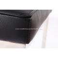 Knoll black leather bench